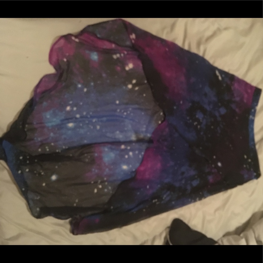 Forever 21 high-low galaxy skirt